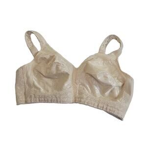 Playtex 18 Hour Beige Jacquard Ultimate Shoulder Comfort Wire Free Bra Size 40C